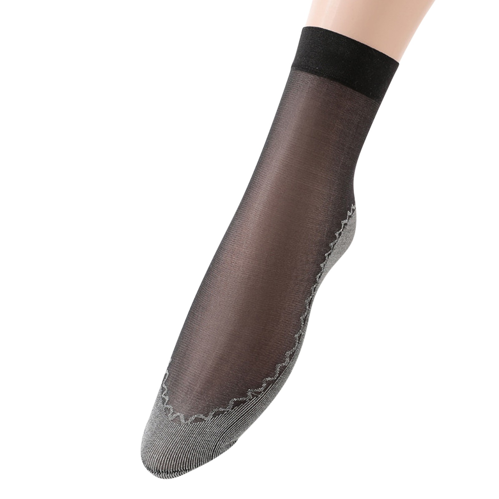 thumbnail image 4 of 5 pares de calcetines tobilleros antideslizantes de algodón con estampado liso para mujer: diseño invisible y transpirable, talla única para la mayoría de adultos., 4 of 5